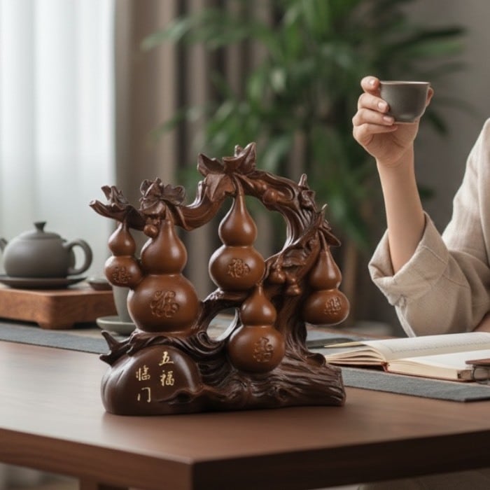 ひょうたん 瓢箪 木目 木彫り風 末広がり 子孫繁栄 家内安全 魔除け