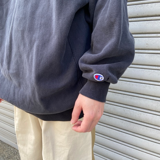 90sUSA製　Champion リバースウィーブ　黒　XXL 刺繍タグ　レア