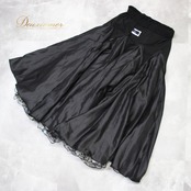 【美品 社交ダンス衣装】ブラック系 黒 ブルー系 水色 leirena レイリーナ 花柄 長袖 レース 透け感 派手 華やか