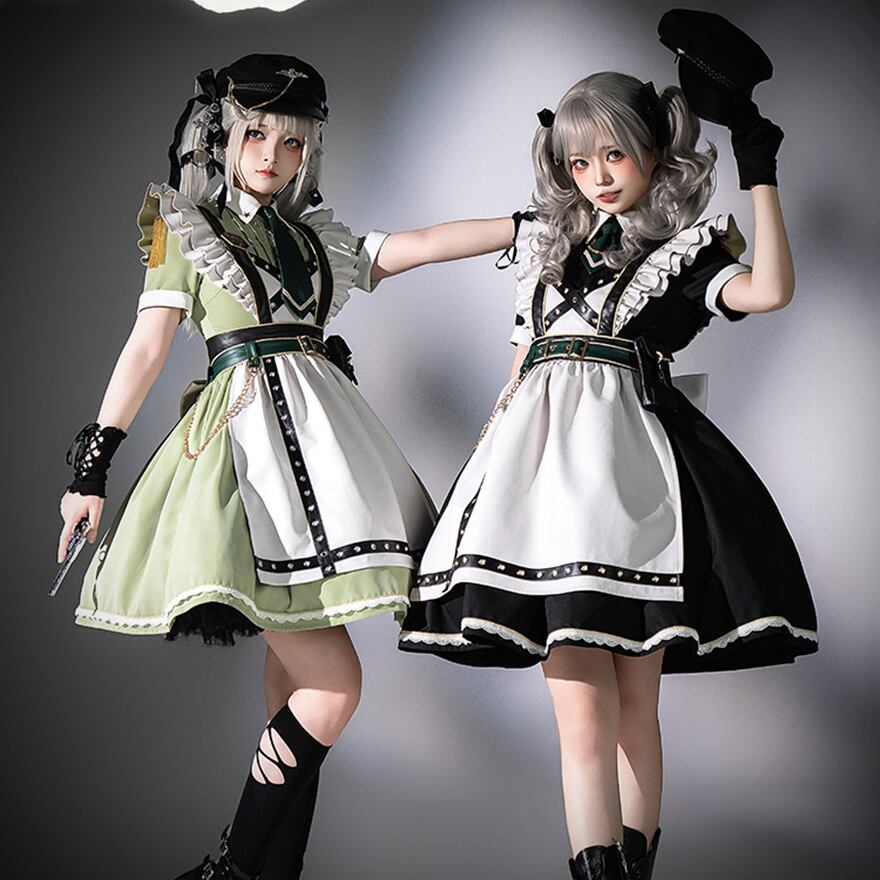 【受注予約 】 軍服 メイド 双子コーデ ミリロリ ワンピース イベント コスチューム メイドワンピ