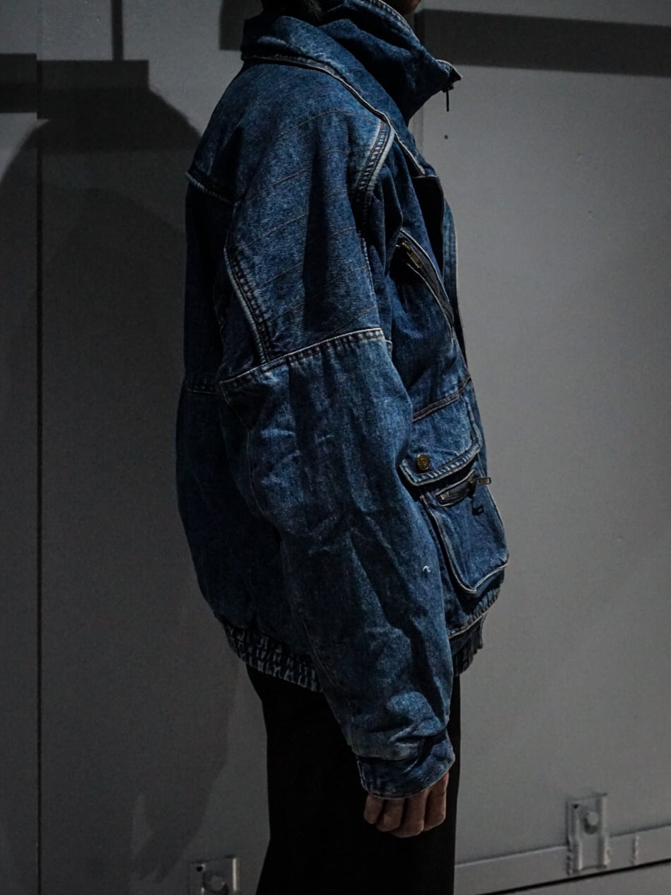 add (C) vintage】Layered Gimmick Design Vintage Denim Jacket add (C) vintage】Layered Gimmick Design Vintage Denim Jacket