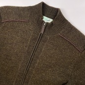 Crocodile クロコダイル ジップアップ ウールニット ジャケット カーディガン サイズ M /オリーブグリーン系