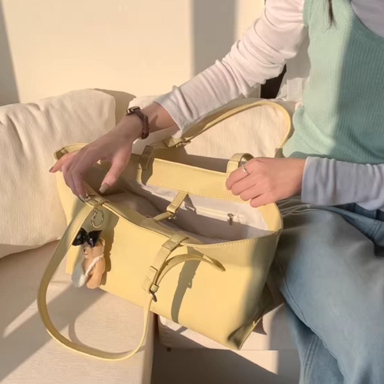 長さ調整可能ストラップ付き バッグ 00133・画像3