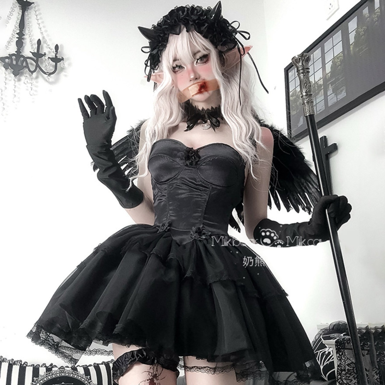 Angels heart ゴシック ワンピース ブラック ハロウィン Mサイズ 