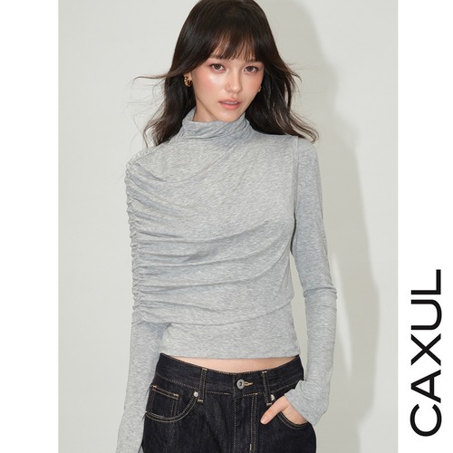 Drape High Neck Layered 2-Piece Top/3color