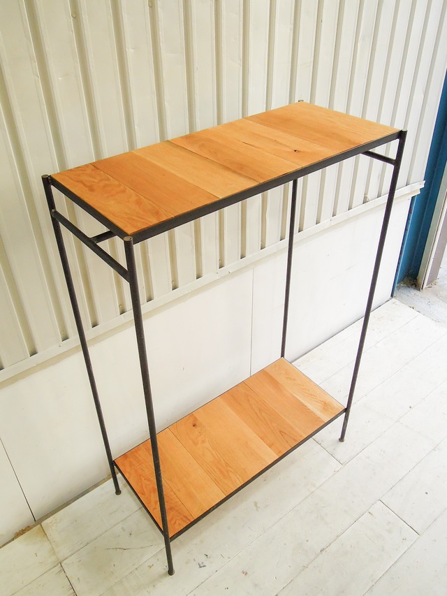 アイアンハンガーラック アイアン家具×ホワイトオーク (アパレルショップ向け店舗什器)W1000✕H1500