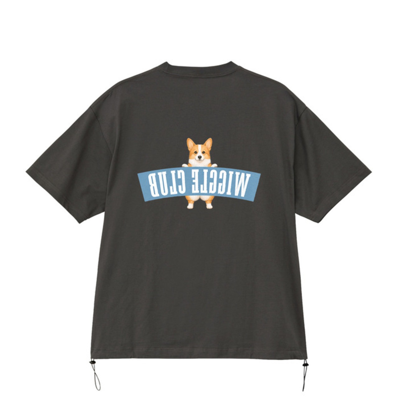 TURN AROUND Drawcord Tee -Sumi-　[T0021]