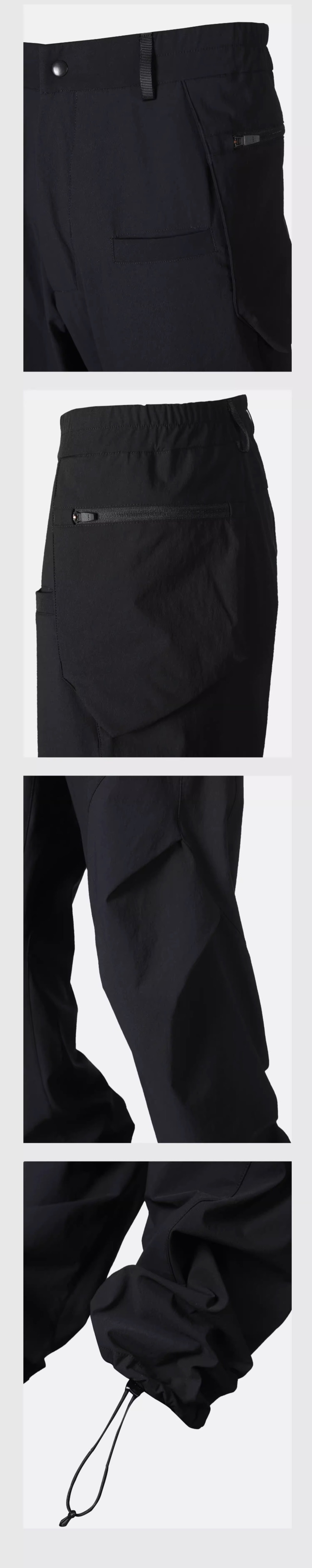 NOSUCISM 23AW ナイフプリーツドローストリング防水パラシュートパンツ