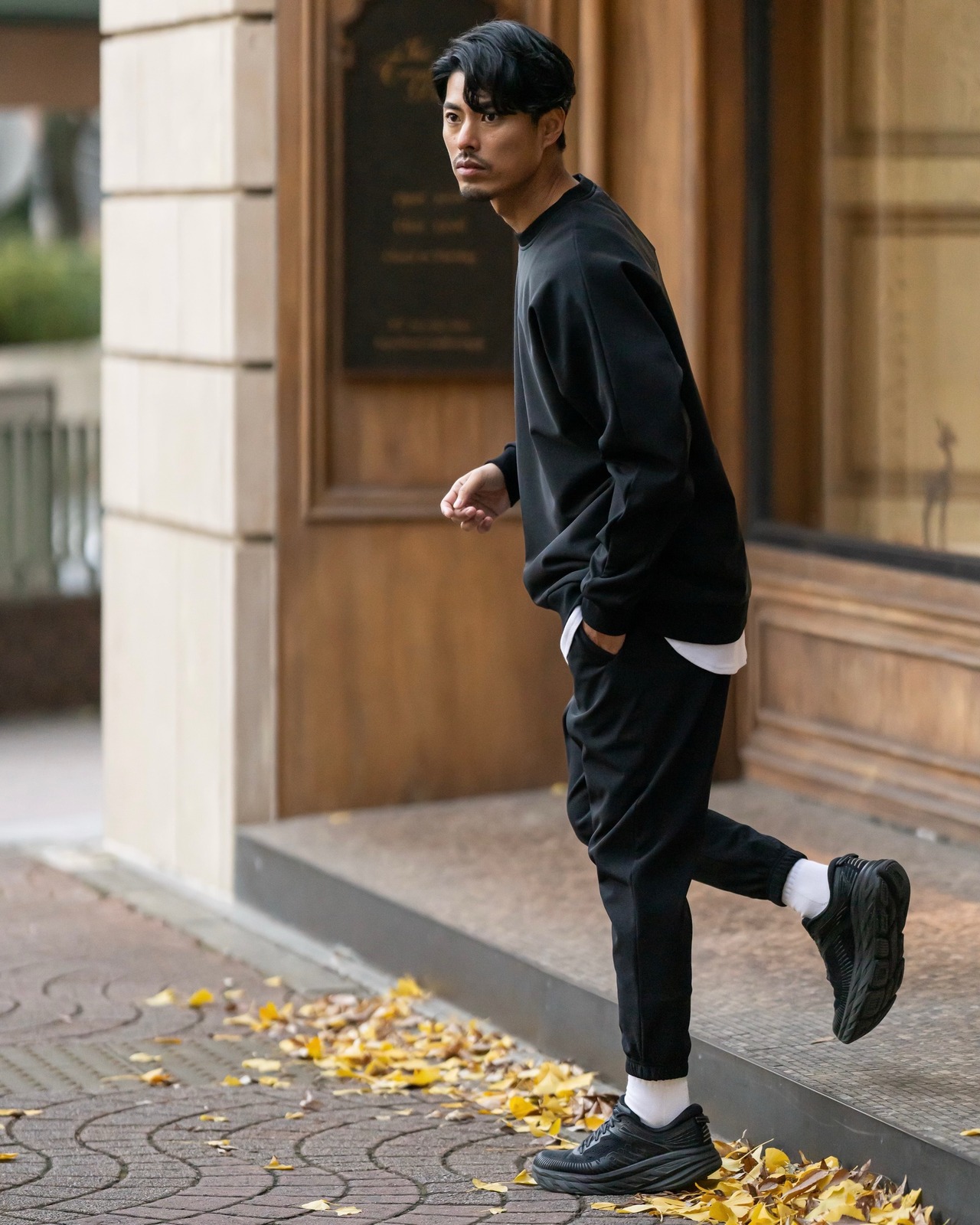 Back Fleece Stretch Nylon Jogger Pants［2363amy-1］ | AMUY TRYSBAY 