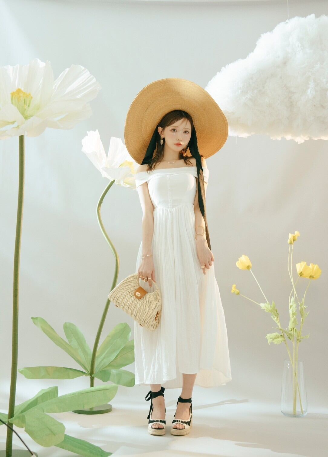 Classic Jacquard Dress Crayme クレイミー レディース