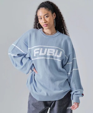 FUBU closing　FW　LOGO　KNIT　 L.blue