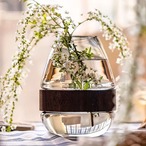 フラワーベース　花瓶　大きな口　ガラスベース　シンプル　おしゃれ　置物　花器　インテリア雑貨　インテリア　フラワー ベース　ドライ　フラワー ガラス