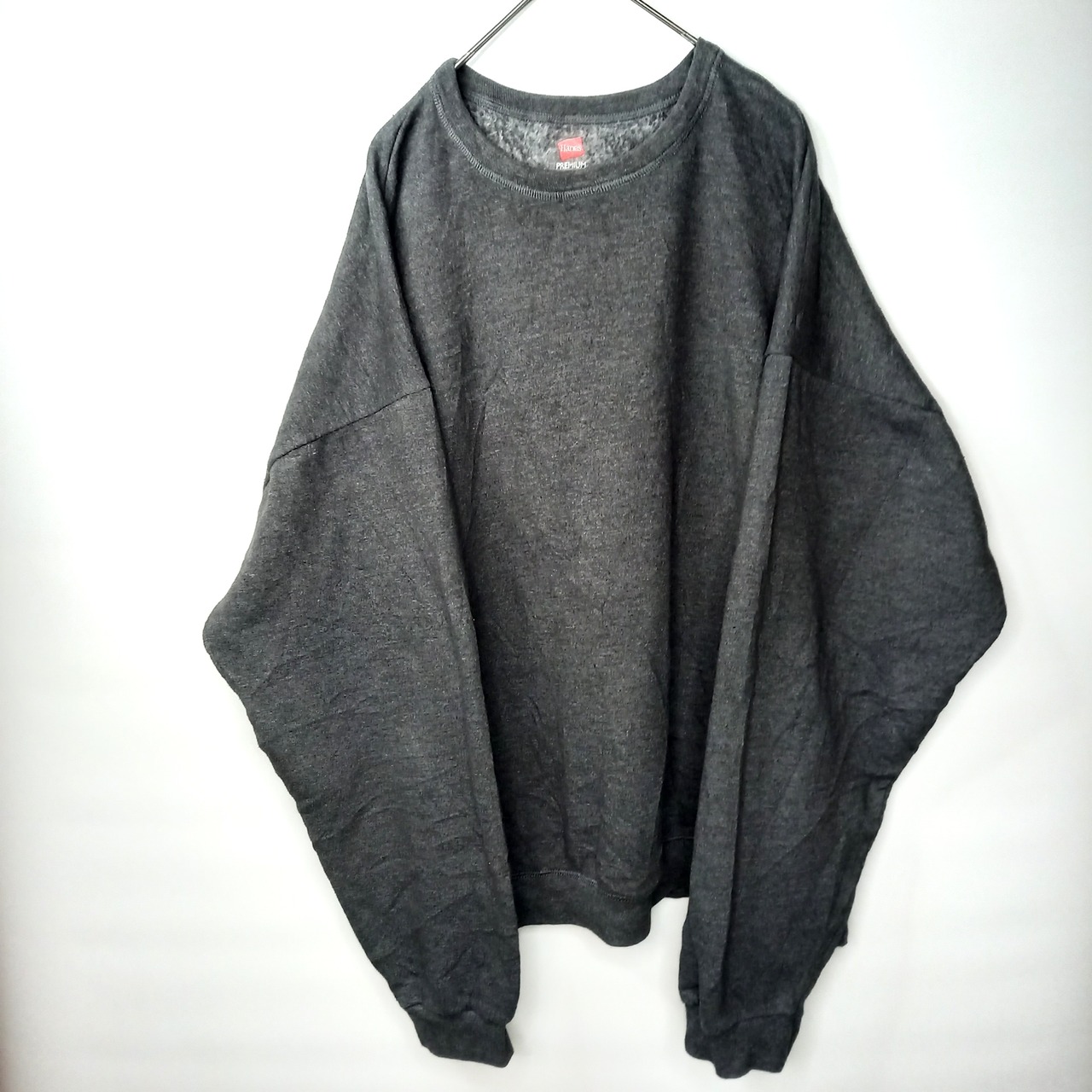 ヘインズ　プレミアム　クルーネック　スウェット　トレーナー　無地　XL