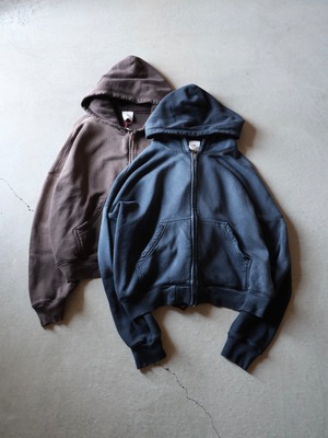 MOOJI MOOJI 【 OVERSIZE CROP ZIP UP HOODIE  】