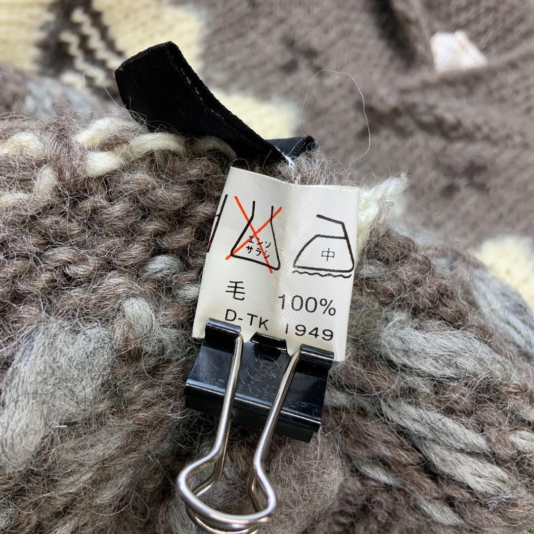 美品 MHL. カウチンニット 厚手 ショールカラー ウール100% グレー 美品 MHL. カウチンニット 厚手 ショールカラー ウール100