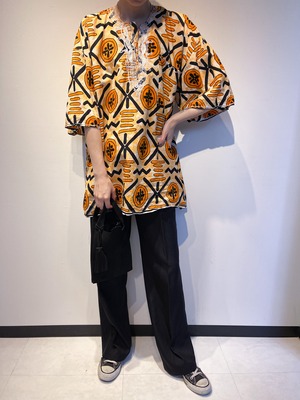 VINTAGE ETHNIC BATIK SHIRT(YELLOW)
