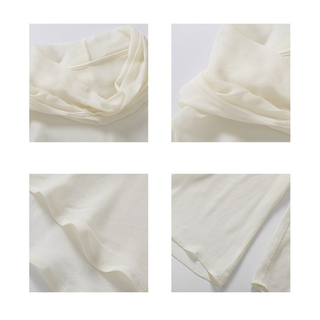 Sheer airy hood top A00216