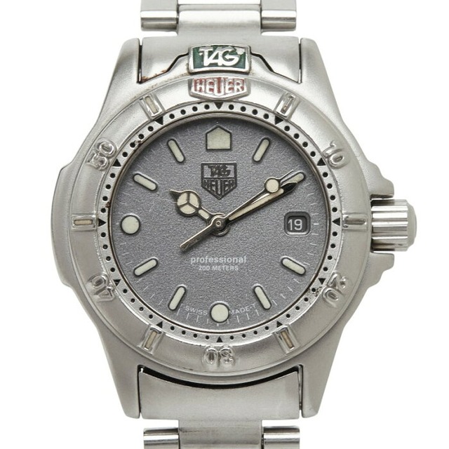 タグホイヤー プロフェッショナル セル 腕時計 999.208 クオーツ グレー文字盤 ステンレススチール レディース TAG HEUER 【中古】