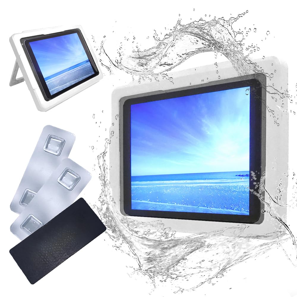 【極厚マグネット 賃貸】Teresa タブレット 防水ケース お風呂 iPad 壁掛け 11インチまで 説明書 2024年版 (ホワイト)