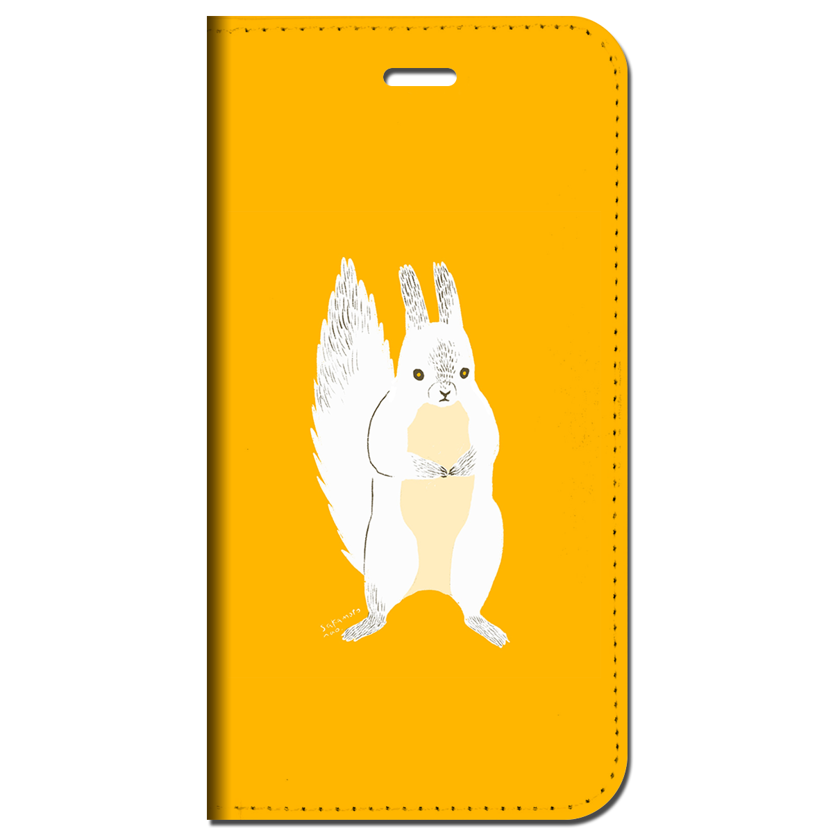 iPhone対応 スマホ 手帳型ケース リスのキキ ポップ イラスト 【iPhone17 / iPhone16 / iPhone16e / iPhoneSE 他 iPhone各機種対応】 st41