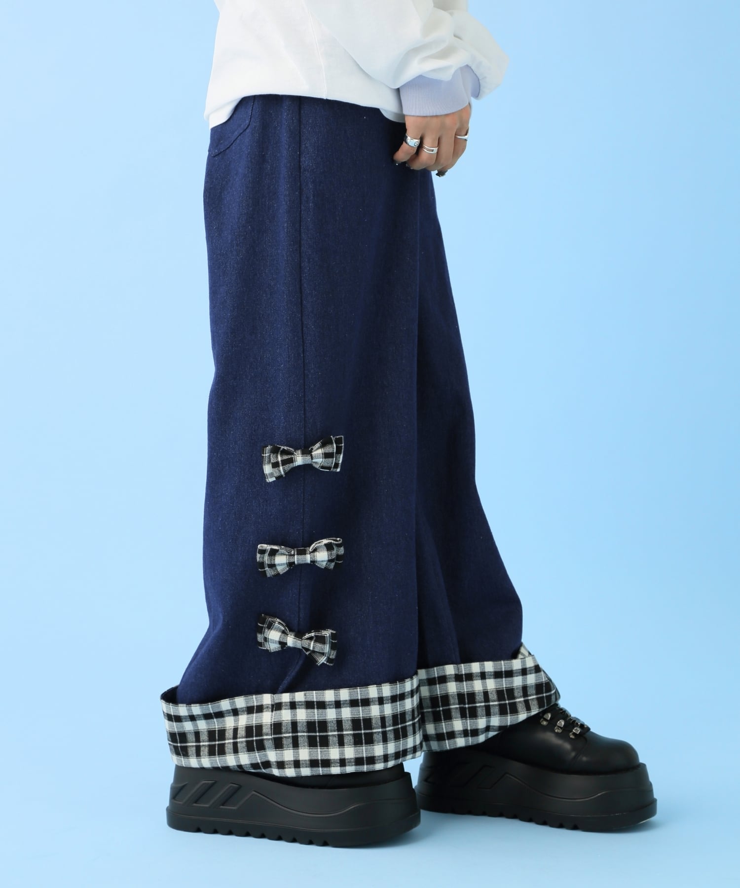 おりかえしチェックおデニム | Hauls