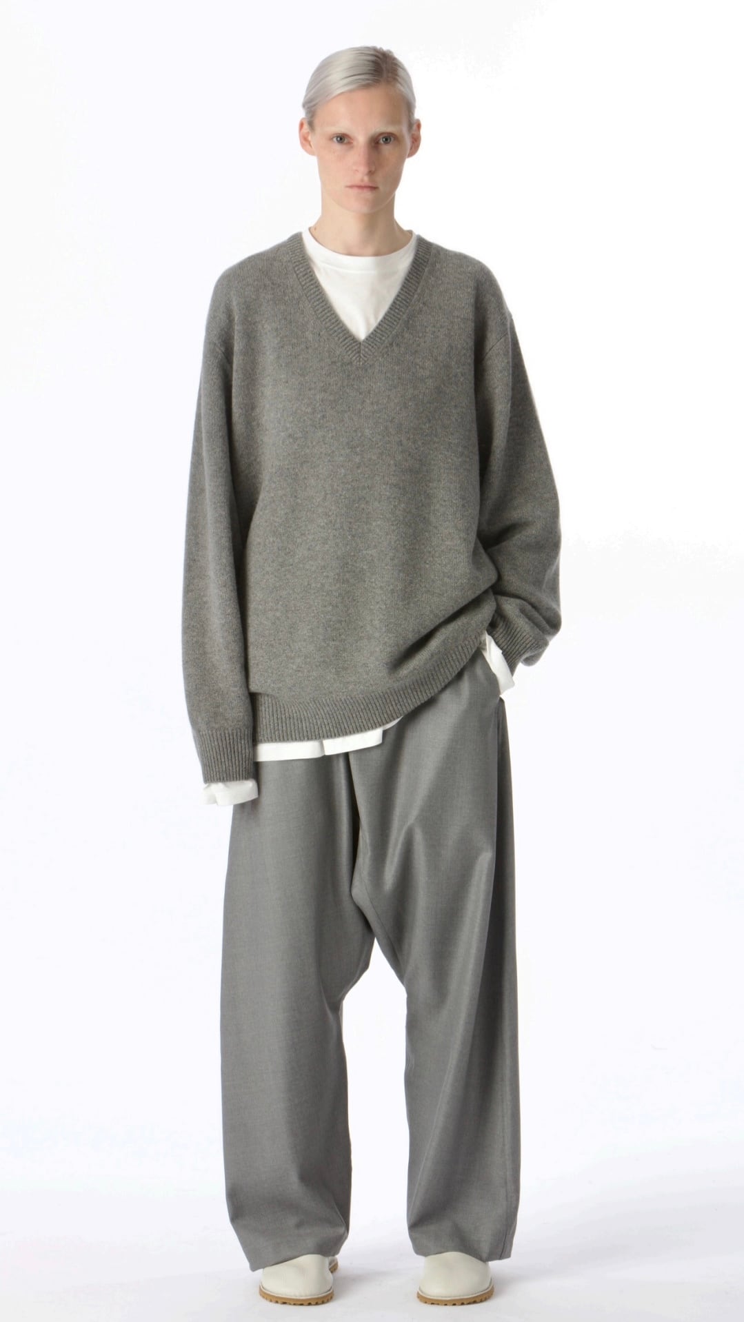 SOFIE D'HOORE -MANN- v/n pullover long sleeves-knit - :MID GREY MELANGE,