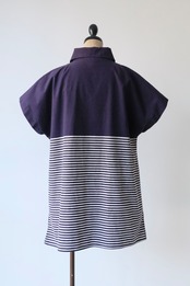 1970's Marimekko bi-pattern french sleeve blouse