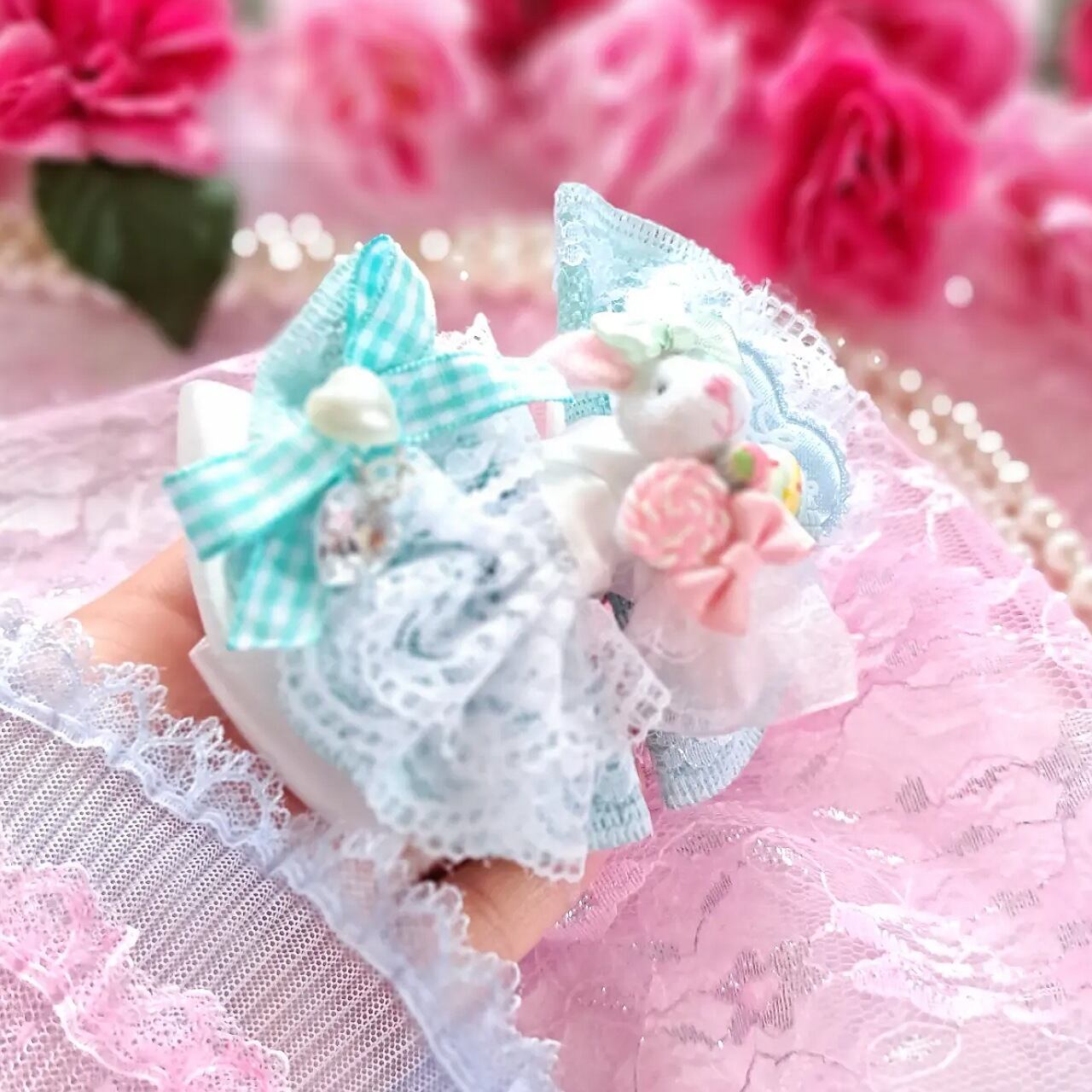 再販15【ティファニーブルー】ナチュラルリボン♡ヘアゴム 【公式通販】