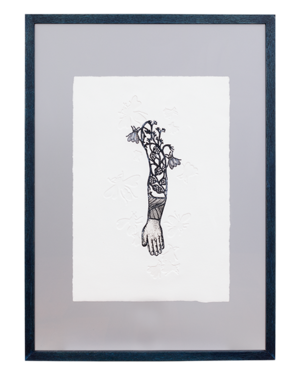 Michaël Cailloux　Etching　mic-66    Tatoo arm  エッチング  アート 額装品 　