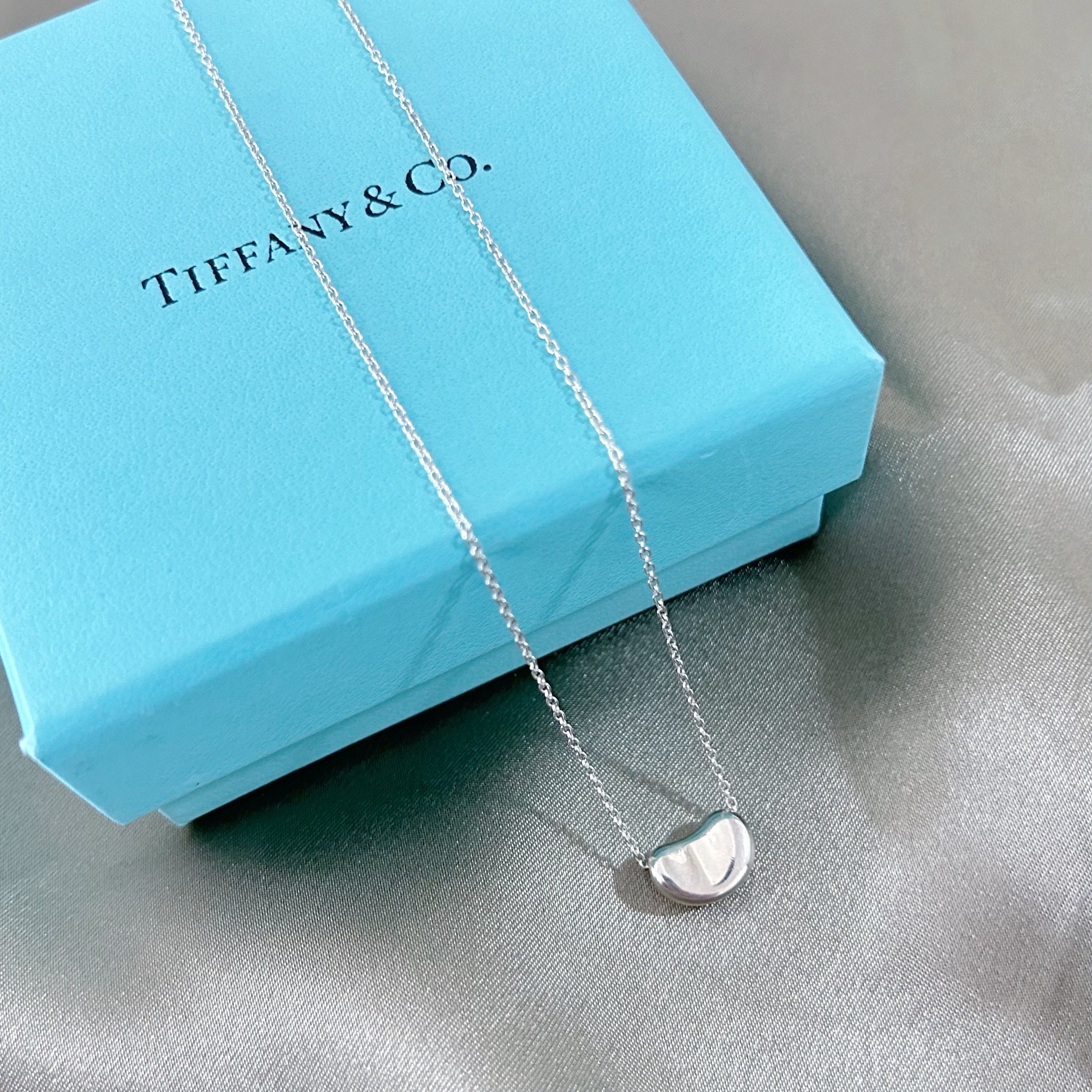 T5587】Tiffany &Co. bean necklace/silver925/ティファニー