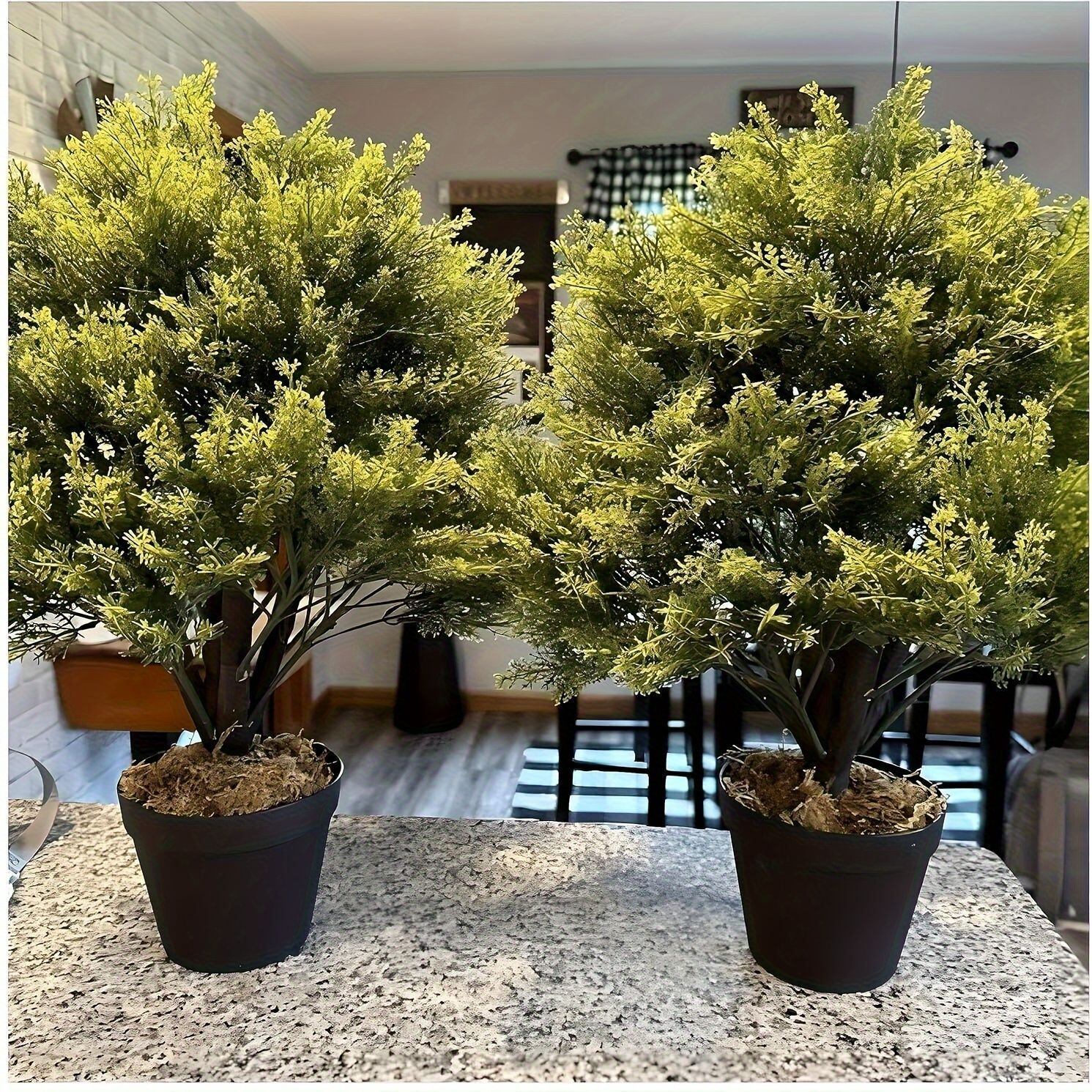 ツゲの木 2個セット フェイクグリーン 人工観葉植物 ホームインテリア