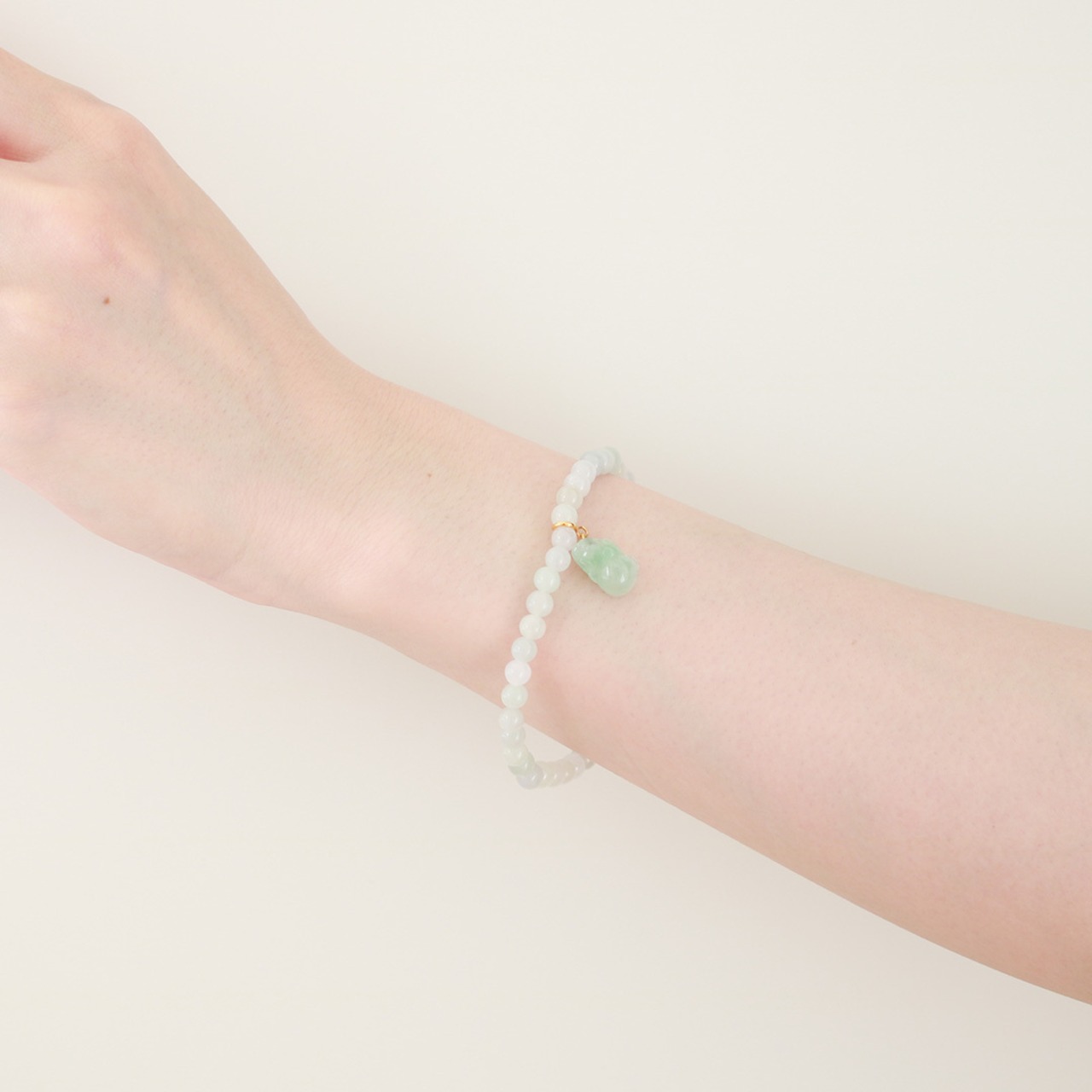 K10YG ヒキュウ「豼貅」チャーム A貨翡翠 jd_pt1277