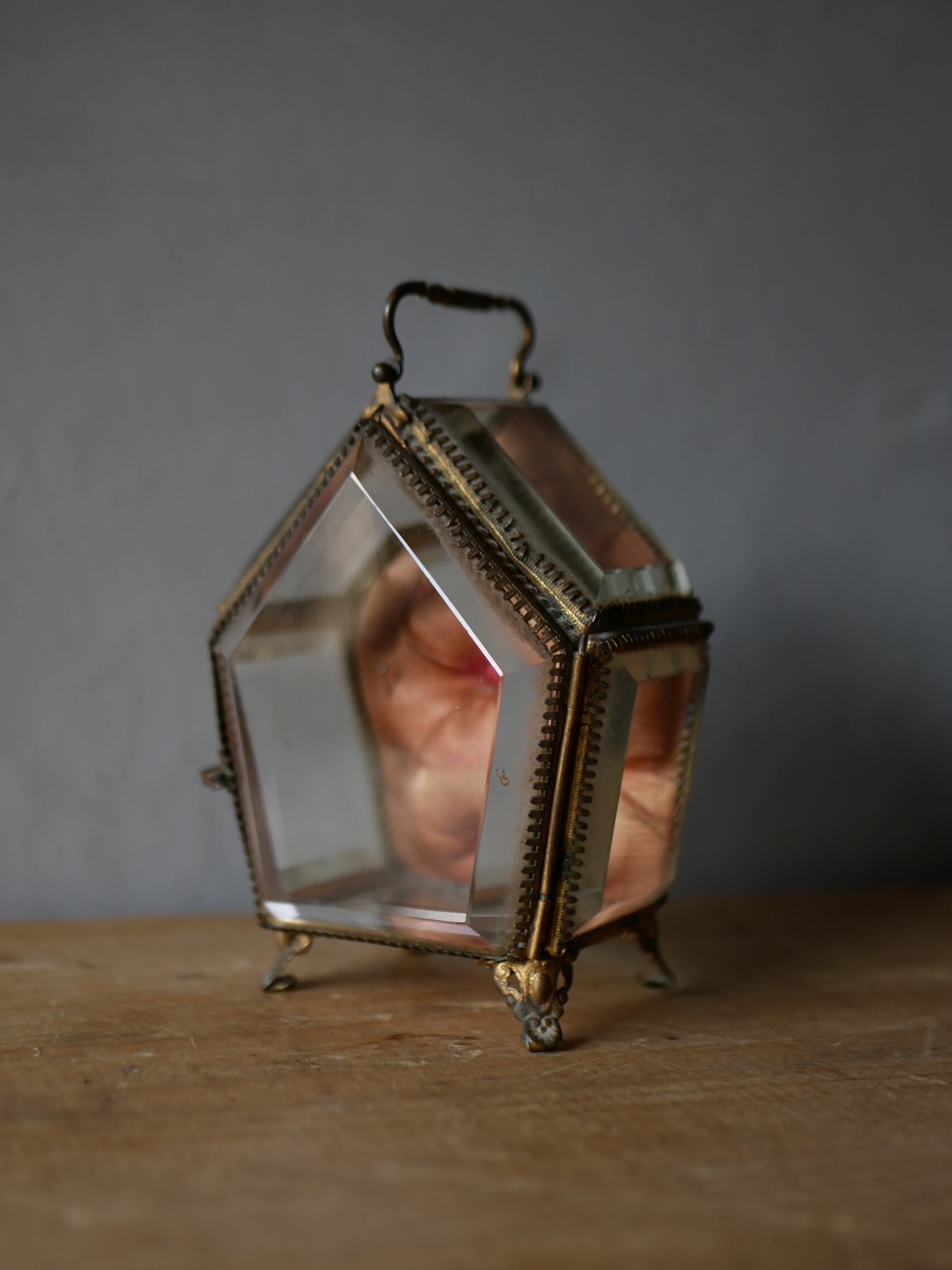 五角形 オルモルガラスのジュエリーボックス ナポレオン3世 フランスアンティーク