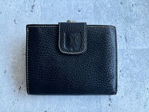 CELINE フラップトリオンフ型押し レザーがま口財布 ブラック