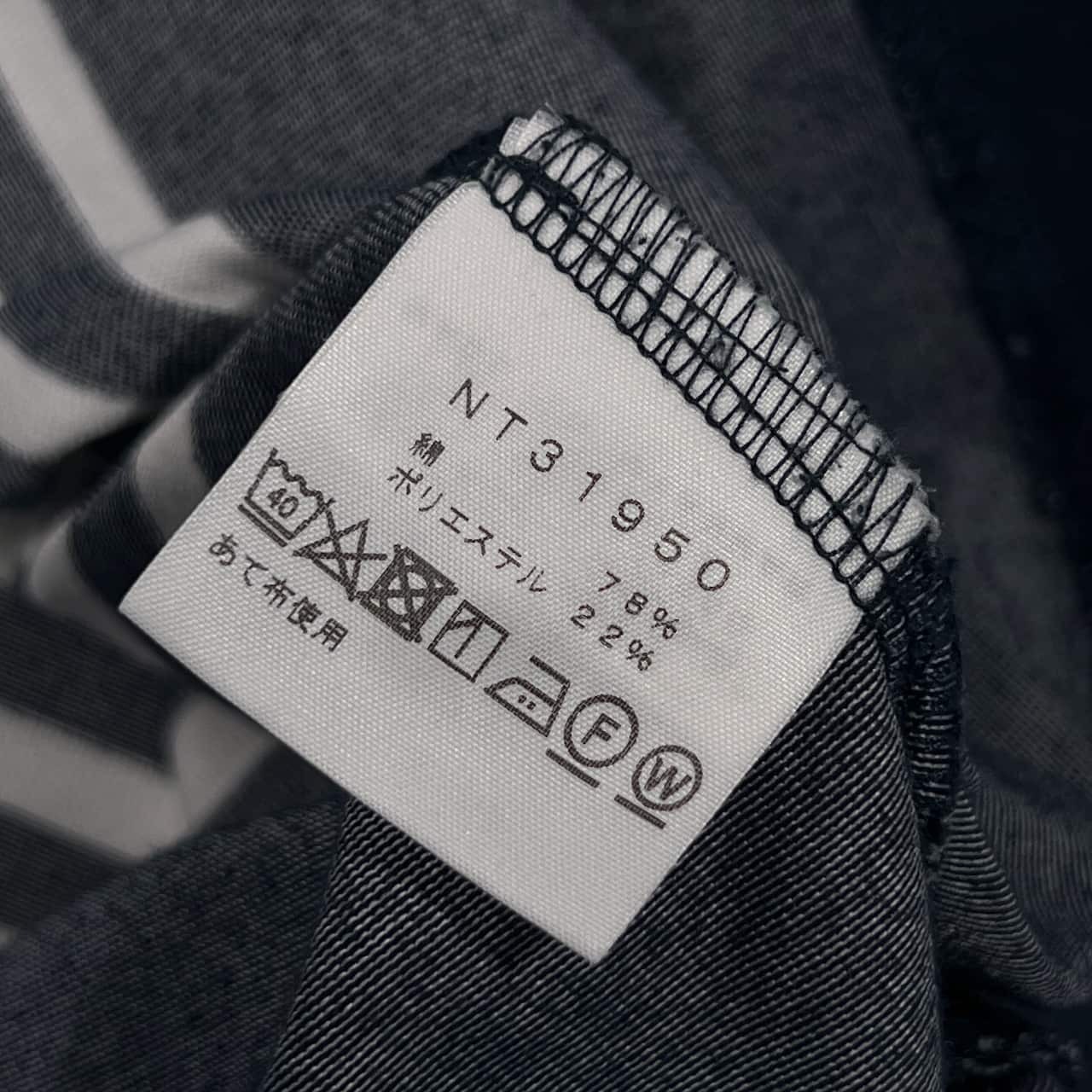 THE NORTH FACE ザノースフェイス ボーダー ロゴ刺繍 半袖 Tシャツ サイズ XL/ネイビー系 メンズ NT31950