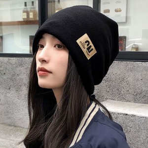 ニット帽 ロゴ 韓国 レディース メンズ リブニット 秋 冬 おしゃれ 暖かい 大人 かわいい シンプル きれいめ カジュアル 防寒 保温 柔らかい 帽子 ロゴワッペン 大人可愛い 大人女子
