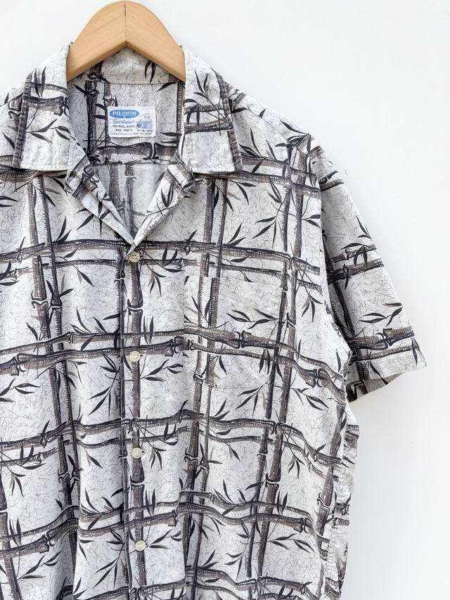 60s PILGRIM S/S OPEN COLLAR SHIRT Size L