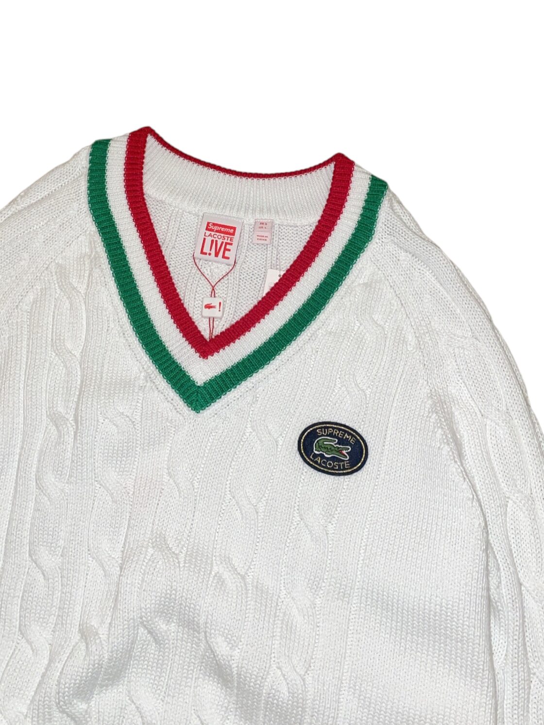 Supreme × LACOSTE 17ss Tennis Sweater シュプリーム ラコステ テニス 