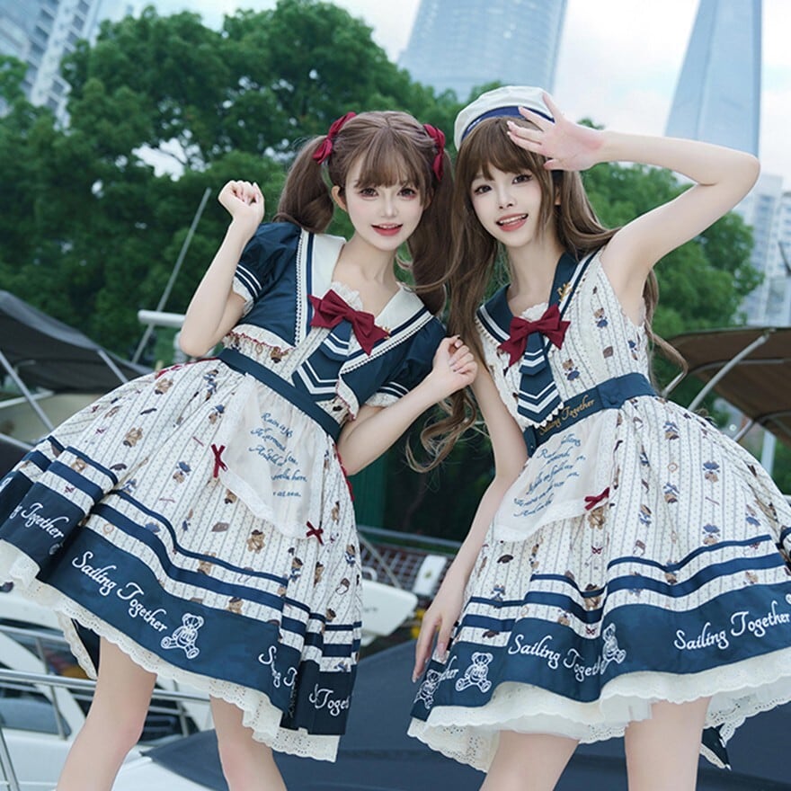 SEASONZ 可愛い服 ふわふわ アイドル衣装 マリンコーデ セットアップ ネイビー セーラー服 ライブ衣装 コンカフェ衣装