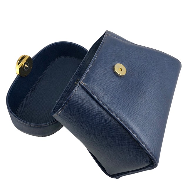 VALENTINO GARAVANI ヴァレンティノガラヴァーニ ハンドバッグ ブルー メダル レザ トップハンドル vintage ヴィンテージ オールド d5kjkj