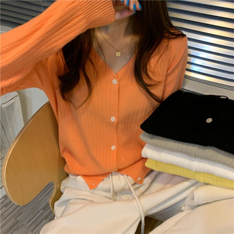 スタイルニットセーター トップス レディースオータム薄手Vネックルーズカーディガンジャケット ロング 秋物 1号婦人7072384479