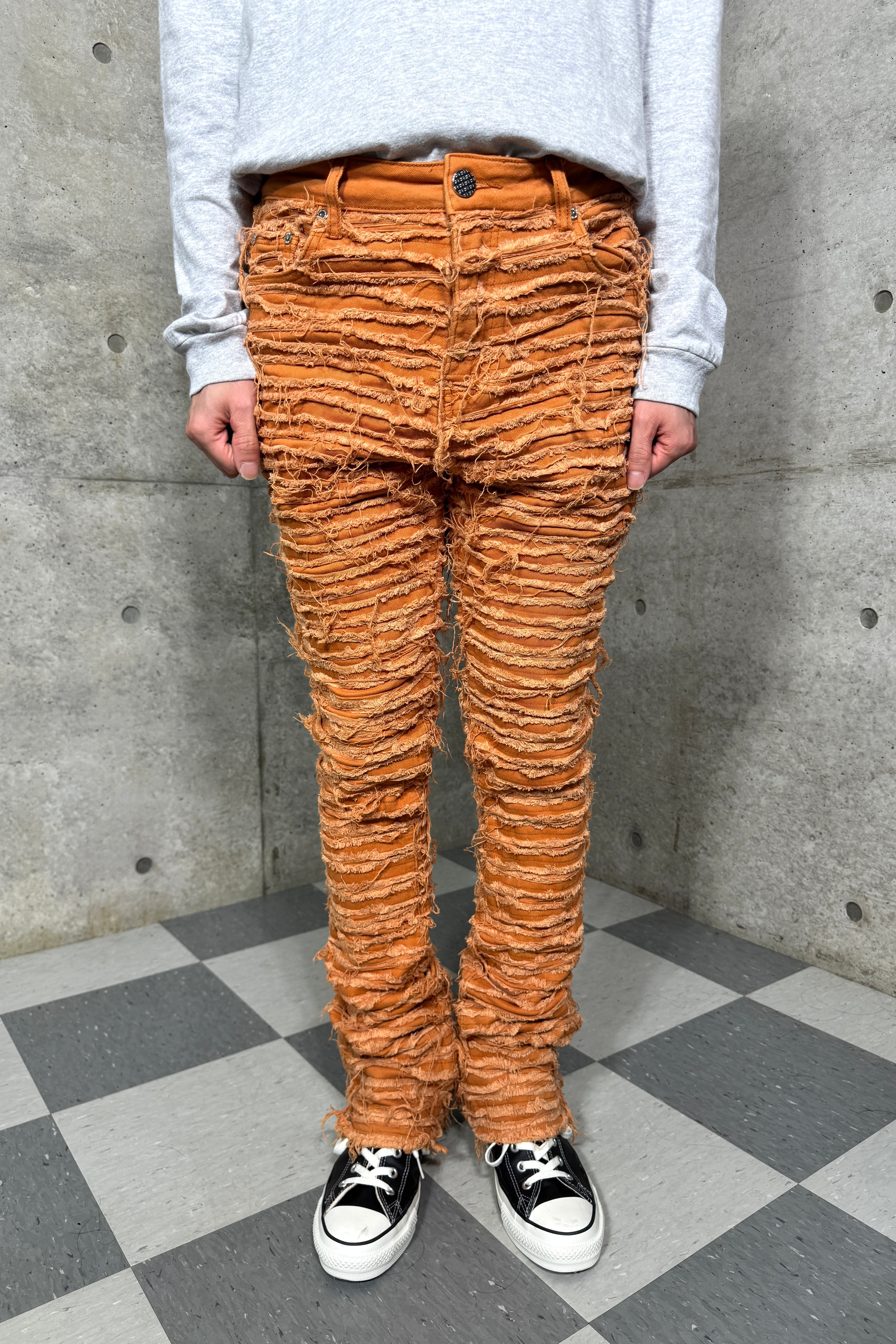 vintage orange color crush pants