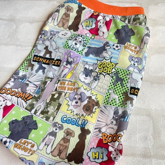 《予約》タンク アメコミ風 シュナウザー柄 ロングM/ロングL/ロングLL