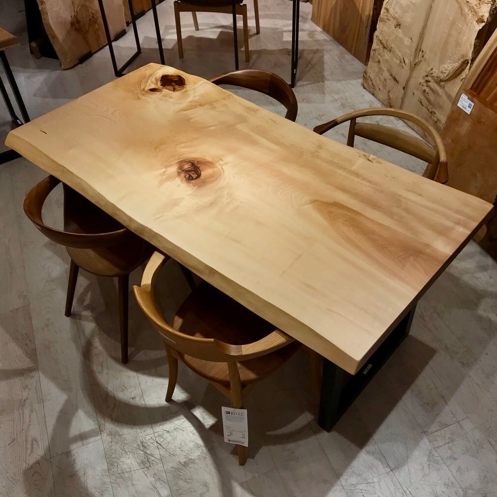【OUTLET】栃(トチ)_1660×740-780×48_横浜OUTLET PLUS_テーブル天板/一枚板 2858 t001