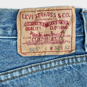 【LEVI'S】505  デニム ジーンズ ジーパン ダメージ W32L32 コロンビア製 テーパード リーバイス US古着