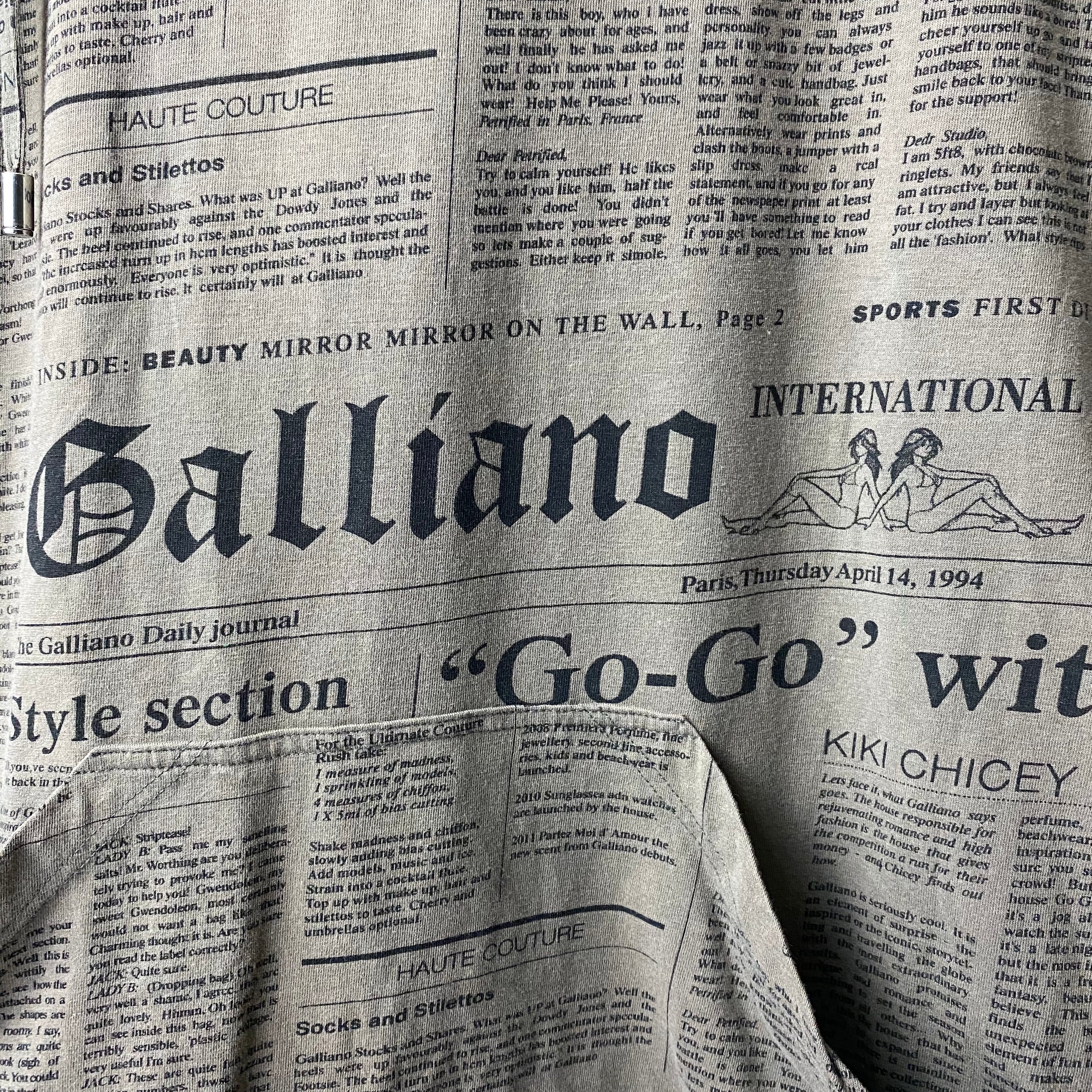 JOHN GALLIANO newspaper pattern hoodie | NOIR ONLINE powered by BASE