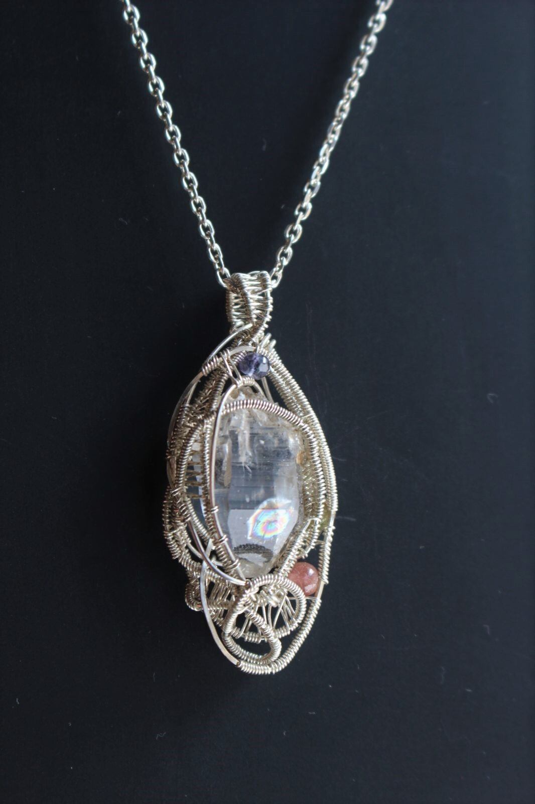 Crystal silver925 wirewrapping pendant