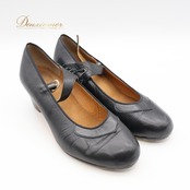 フラメンコ 衣装 シューズ 23cm ブラック系 靴 くつ ヒール 黒 釘 釘有り 日本製 ストラップ ダンス衣装 シンプル 無地 光沢 レディース 練習 レッスン オールブラック イベント ステージ 舞台