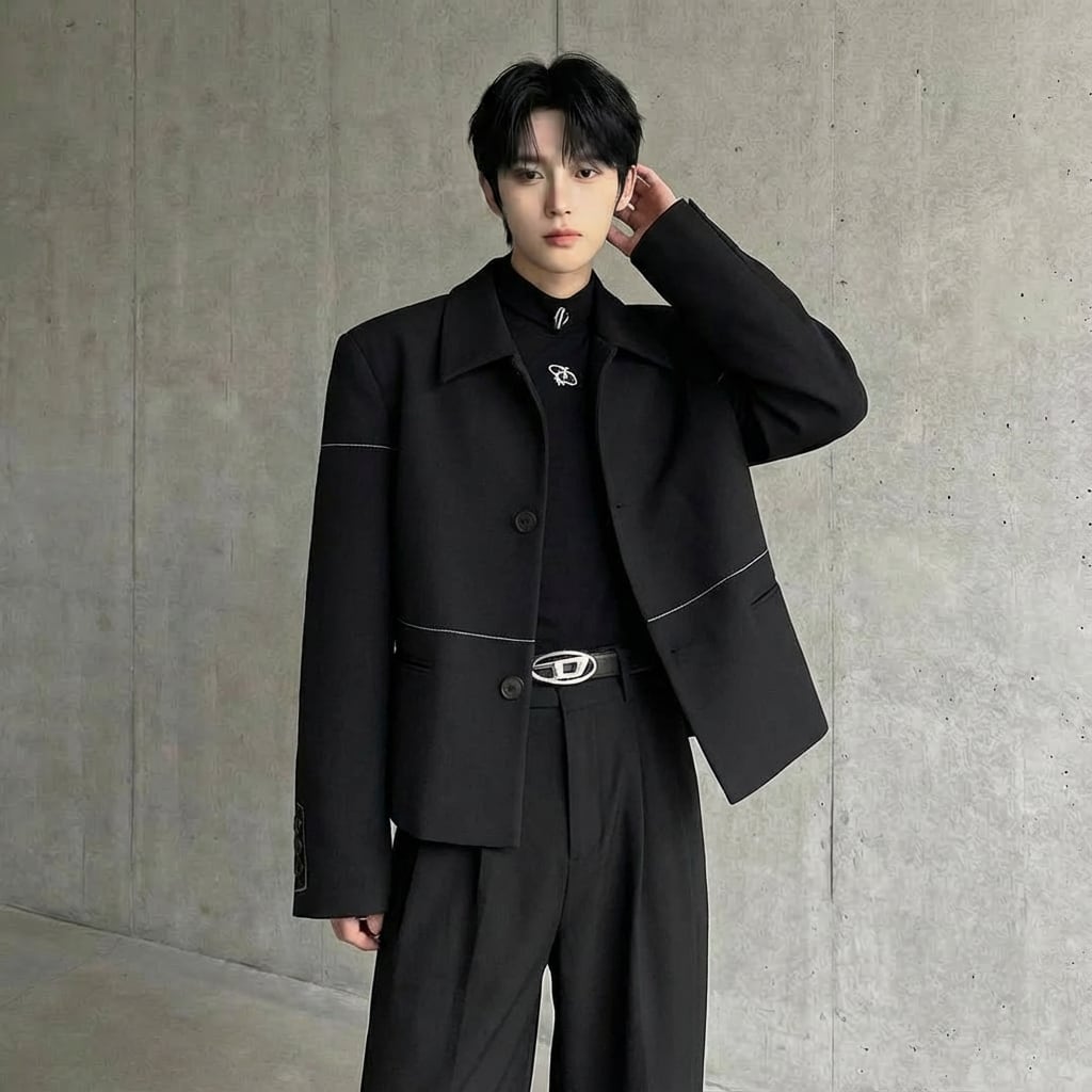 ラインステッチ シンプルジャケット D11161