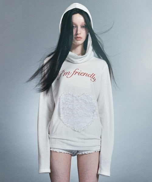 SCULPTOR] Casper Heart Hoodie Ghost Sheer | もごつ